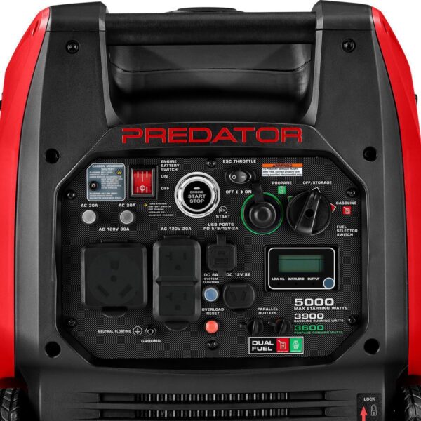 PREDATOR 5000 Watt Dual-Fuel SUPER QUIET Inverter Generator with Remote Start and CO SECURE Technology - Image 4